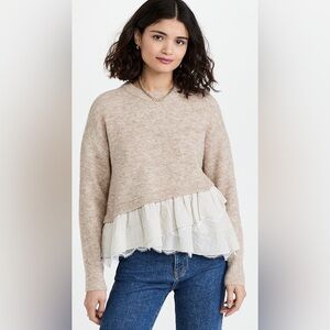 Cinq a Sept Sweater Ruffle Hem Atlas Pullover